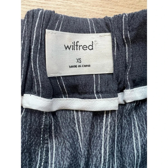 WILFRED Aritzia Women's Viscose Rayon Striped Belted Tie Pants - Picture 4 of 5